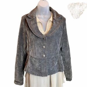 Kenar Grey Corduroy-ish Laced-Lined Blazer